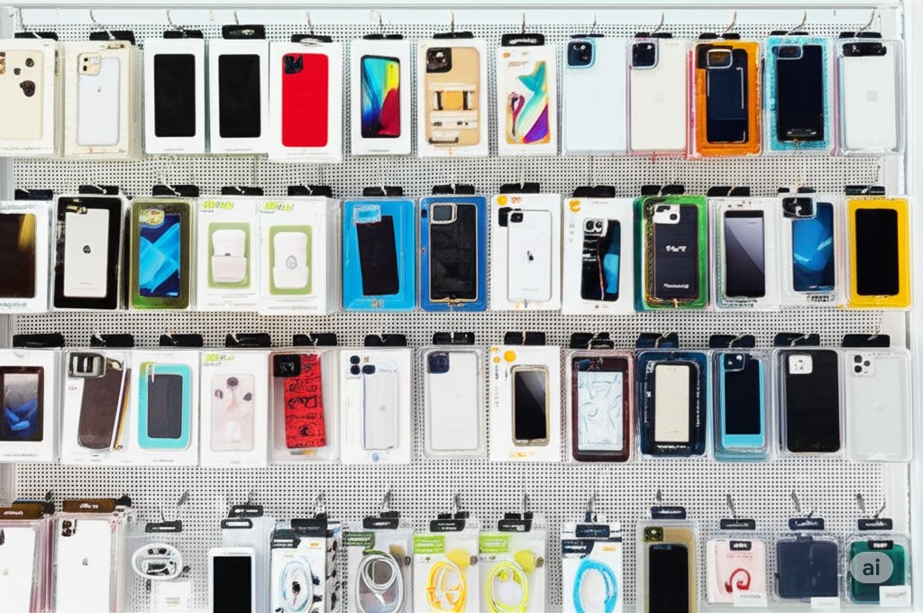 Diversos acessórios para celular como capas e fones